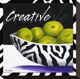 Zebra Bowl I Leinwand von Cathy Hartgraves