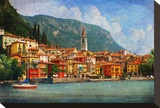 Lake Como Village, Italy Stretched Canvas Print by Chris Vest