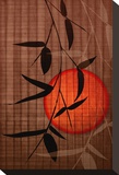 Bamboo and Red Sun II Stretched Canvas Print by Christine Zalewski
