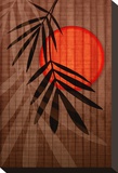 Bamboo and Red Sun I Stretched Canvas Print by Christine Zalewski