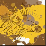 Yellow-Brown Fish Stretched Canvas Print by Irena Orlov