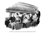"I wonder, sir, if you expect to be using your complimentary cocktail." - New Yorker Cartoon Premium Giclee Print by Barney Tobey