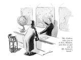 "Mr. Calkins takes you on to here, Madam, and then we put you in Mr. Samso…" - New Yorker Cartoon Premium Giclee Print by Helen E. Hokinson