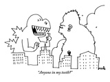 "Anyone in my teeth" - New Yorker Cartoon Premium Giclee Print by Ariel Molvig