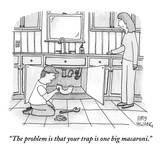 "The problem is that your trap is one big macaroni." - New Yorker Cartoon Premium Giclee Print by Amy Hwang