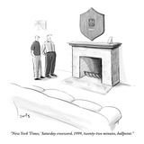 "New York 'Times,' Saturday crossword, 1999, twenty-two minutes, ballpoint - New Yorker Cartoon Premium Giclee Print by Julia Suits