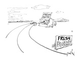 Sign on country road reads "Fresh Poetry". - New Yorker Cartoon Premium Giclee Print by David Pascal