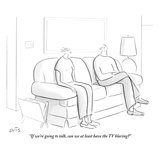 "If we're going to talk, can we at least have the TV blaring" - New Yorker Cartoon Premium Giclee Print by Julia Suits