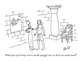"What part of oil lamp next to double squiggle over ox don't you understan…" - New Yorker Cartoon Premium Giclee Print by Eric Lewis