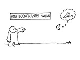 "How Boomerangs Work" - New Yorker Cartoon Premium Giclee Print by Ariel Molvig