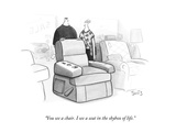 "You see a chair. I see a seat in the skybox of life." - New Yorker Cartoon Premium Giclee Print by Julia Suits