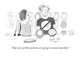 "Tad, none of these patterns are going to scream 'anarchist.' " - New Yorker Cartoon Premium Giclee Print by Emily S. Hopkins