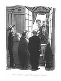 "Come along. We're going to the Trans-Lux to hiss Roosevelt." - New Yorker Cartoon Premium Giclee Print by Peter Arno