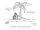 "Oh my God -- I just remembered I can fly." - New Yorker Cartoon Premium Giclee Print by Farley Katz