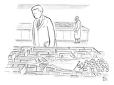 A laboratory scientist looks on as the walls of a small maze are divided b… - New Yorker Cartoon Premium Giclee Print by Paul Noth