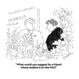 "What would you suggest for a friend whose modem is on the fritz" - Cartoon Premium Giclee Print by Carole Cable