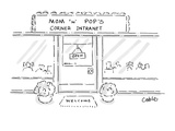 Mom 'n' Pop's Corner Intranet - Cartoon Premium Giclee Print by Carole Cable