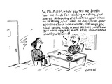 prospective teacher being interviewed by principal is given impossible-to-… - Cartoon Premium Giclee Print by David Sipress