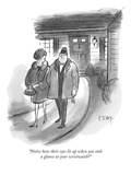 "Notice how their eyes lit up when you stole a glance at your wristwatch" - New Yorker Cartoon Premium Giclee Print by Barney Tobey