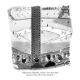 "High inside. Ball three. Count is now three balls and two strikes. Here c…" - New Yorker Cartoon Premium Giclee Print by Robert J. Day