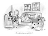 "I need some answers, people." - New Yorker Cartoon Premium Giclee Print by Victoria Roberts
