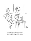 "I don't know a thing about wine, but I liked the shape of the bottle." - Cartoon Premium Giclee Print by Chon Day