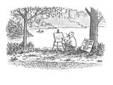 Watch over artist's shoulder:  50¢; Chat with artist:  $1.00' - Cartoon Premium Giclee Print by John Jonik