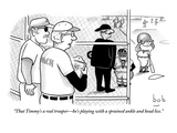 "That Timmy's a real trouper—he's playing with a sprained ankle and head l… Premium Giclee Print by Bob Eckstein