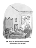 "OK.  You're the ghost of Christmas present.  Quite amusing.  Now go away!" - Cartoon Premium Giclee Print by John Jonik