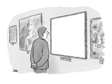 blank canvas at museum is titled 'Untitled' - Cartoon Premium Giclee Print by John Jonik