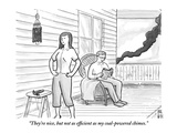 "They're nice, but not as efficient as my coal-powered chimes." - New Yorker Cartoon Premium Giclee Print by Paul Noth
