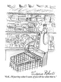 "O.K., I'll just buy what I want, if you tell me what that is." - New Yorker Cartoon Premium Giclee Print by Victoria Roberts