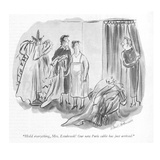 "Hold everything, Mrs. Estabrook! Our new Paris cable has just arrived." - New Yorker Cartoon Premium Giclee Print by Helen E. Hokinson