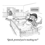 "Quick, pretend you're mashing me!" - New Yorker Cartoon Premium Giclee Print by Paul Noth