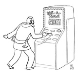 A Jewish man wielding a scalpel is playing a game called "Bris-a-mole" - New Yorker Cartoon Premium Giclee Print by Paul Noth