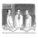 "We've agreed to count it as both a wave and a particle for tax purposes." - New Yorker Cartoon Premium Giclee Print by Paul Noth