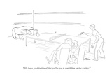 "He has a good backhand, but you've got to watch him on the scoring." - New Yorker Cartoon Premium Giclee Print by Unknown Alain