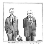 "When I left Princeton, I spent a summer briefcasing in Europe." - New Yorker Cartoon Reproduction procédé giclée Premium par Matthew Diffee