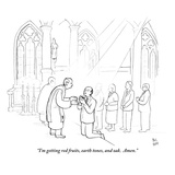 "I'm getting red fruits, earth tones, and oak.  Amen." - New Yorker Cartoon Premium Giclee Print by Paul Noth