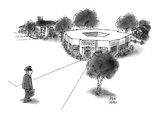 Military official comes home to Pentagon-shaped house. - New Yorker Cartoon Premium Giclee Print by Joseph Farris