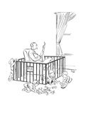 Man is seeking refuge from his children inside their playpen. - New Yorker Cartoon Premium Giclee Print by Carl Rose