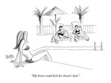 "My brain could kick her brain's butt." - New Yorker Cartoon Premium Giclee Print by Julia Suits