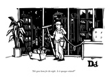"He's gone home for the night. Is it squeegee-related" - New Yorker Cartoon Premium Giclee Print by Drew Dernavich