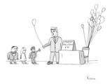 Vendor selling "Important Balloons" for thirty dollars to children in suits. - New Yorker Cartoon Premium Giclee Print by Zachary Kanin