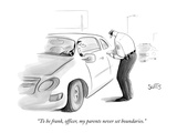 "To be frank, officer, my parents never set boundaries." - New Yorker Cartoon Premium Giclee Print by Julia Suits