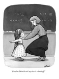 "Caroline Dolnick said my dress is a knockoff!" - New Yorker Cartoon Premium Giclee Print by Harry Bliss