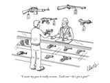 "I want my gun to really scream,  'Look out—he's got a gun!'" - New Yorker Cartoon Premium Giclee Print by Eric Lewis