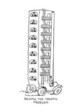 Apartment house style car takes commuters to work. - New Yorker Cartoon Premium Giclee Print by Alfred Frueh