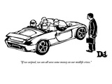 "If we carpool, we can all save some money on our midlife crises." - New Yorker Cartoon Premium Giclee Print by Drew Dernavich
