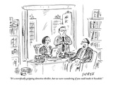 "It's a terrifically gripping detective thriller, but we were wondering if…" - New Yorker Cartoon Premium Giclee Print by David Sipress